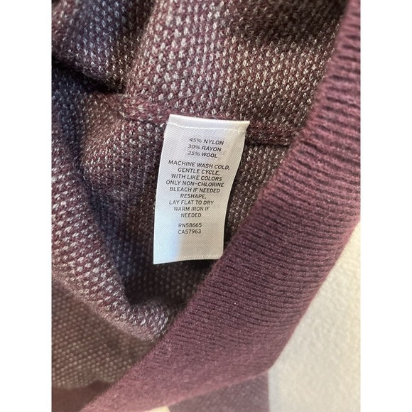 Nordstrom Men's Shop Wool Blend Sweater Size XXL Plum Birdseye Print NEW - Picture 4 of 9